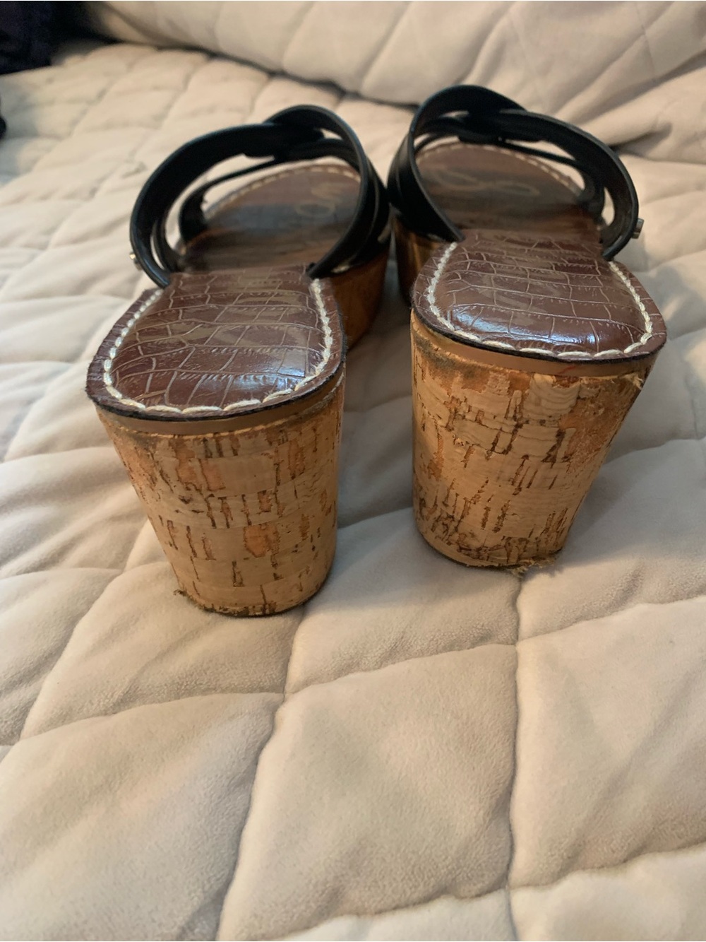 Sam Edelman Black Leather Crisscross Slide Sandals - Picture 3 of 3